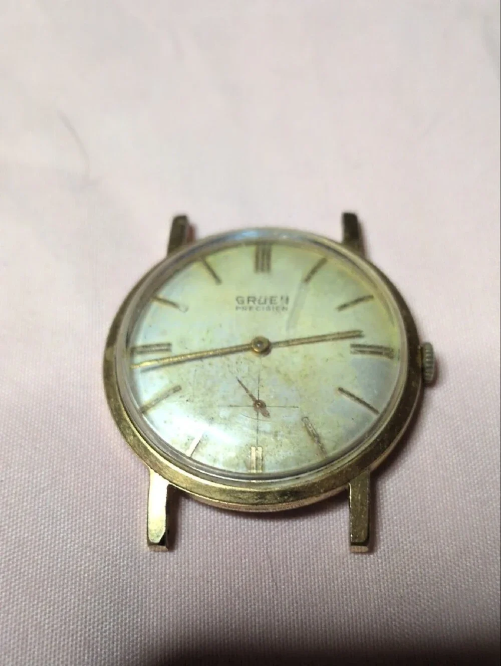 Gruen Precision Vintage Gold Tone Men's Watch Face - Gold